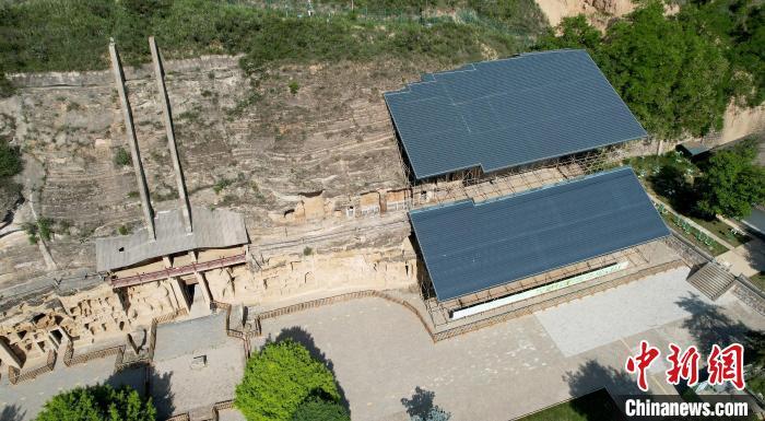 圖為航拍視角下的北石窟寺。　艾慶龍 攝