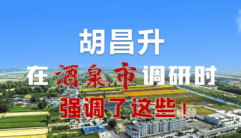 圖解|胡昌升在酒泉市調(diào)研時(shí)強(qiáng)調(diào)了這些！