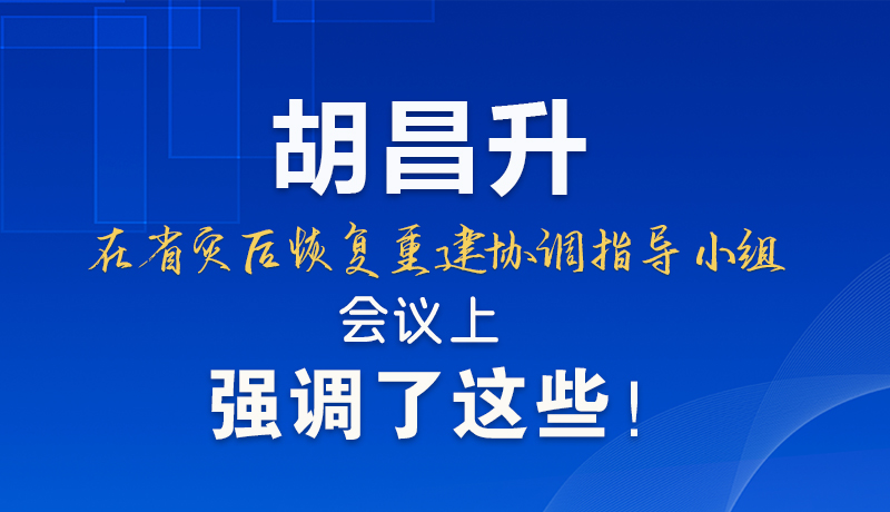 圖解|胡昌升在省災(zāi)后恢復(fù)重建協(xié)調(diào)指導(dǎo)小組會議上強(qiáng)調(diào)了這些！