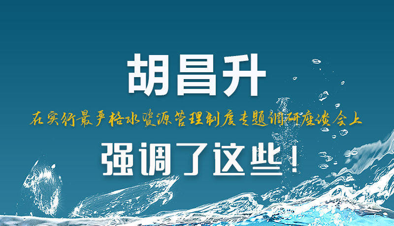 圖解|胡昌升在實(shí)行最嚴(yán)格水資源管理制度專題調(diào)研座談會(huì)上強(qiáng)調(diào)了這些！
