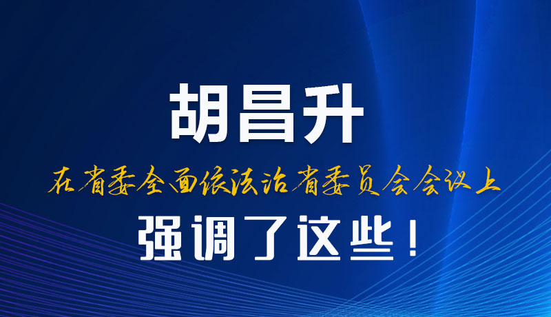 圖解|胡昌升在省委全面依法治省委員會會議上強調了這些！
